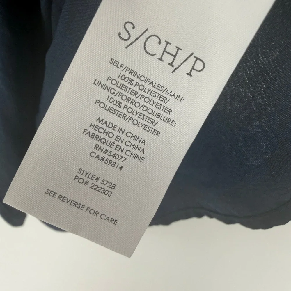 Cabi Ruffle Strap Tank Top Womens Small Navy Blue Layered V-Neck Ruffle Staple